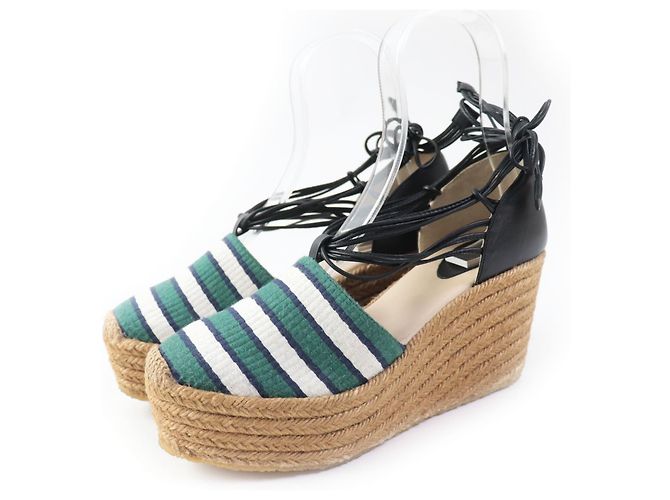 Chloé Chloe Leather Ankle Strap Espadrilles Sandals