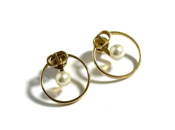 Boucles d'oreilles stud Christian Dior 30 Montaigne Doré