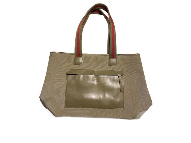 Marmont Gucci Web Griff Olive Tasche Beige