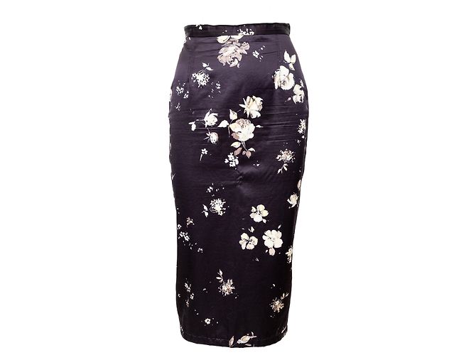 Saia estampada com flores Roberto Cavalli Preto