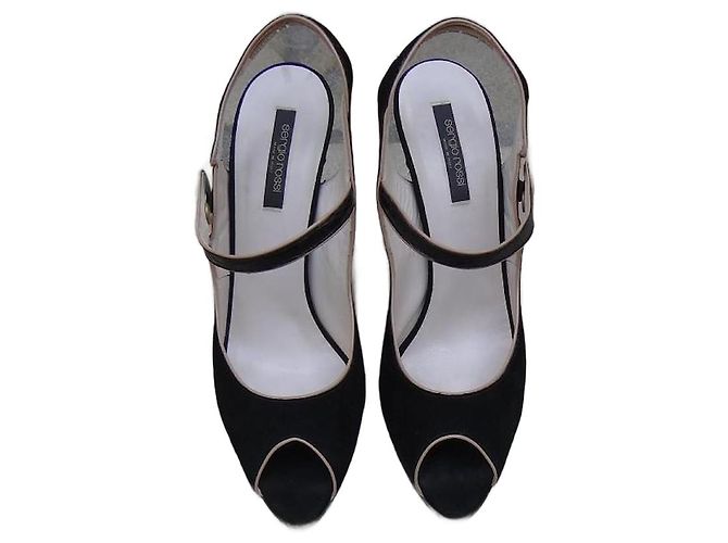 Sandali Sergio Rossi in pelle nera taglia 40 Nero