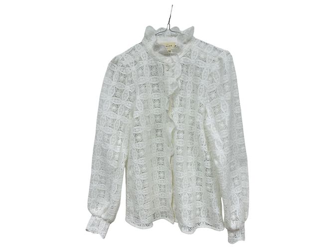 SéZane Camisa Chloe Blanca de Guipur Blanco