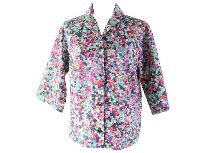 Autre Marque Blusa de cuello abierto con estampado de cuentas DRIES VAN NOTEN Multicolor