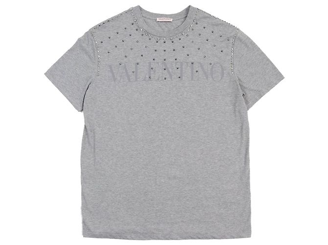 T-shirt Logo Valentino Rockstud Grigio L Marrone