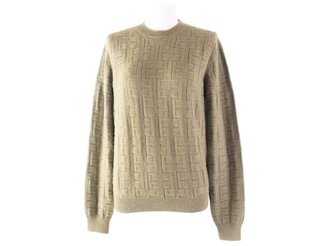Hermès Hermes Wool Loungewear Voyage H Ash Relief Knit Khaki  ref.1702431