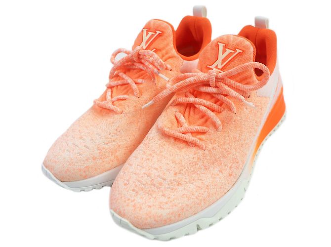 Baskets de course Louis Vuitton VNR Logo Orange Néon