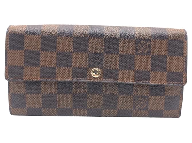 Louis Vuitton Damier Long Wallet N61734 Brown Cloth  ref.1703488