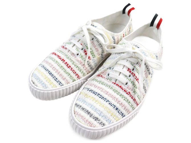 Autre Marque Baskets en tweed à lacets Thom Browne blanches