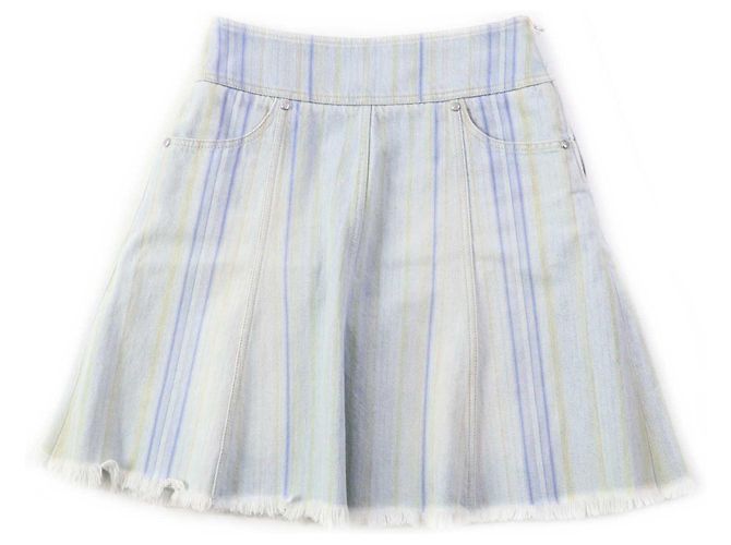 Falda de mezclilla a rayas Chanel azul claro 34