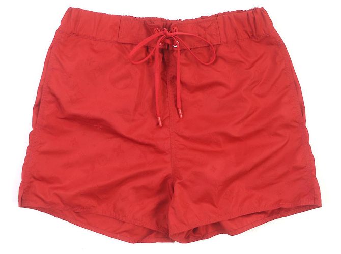 Louis Vuitton 3D Pocket Monogram Badeshorts Rot S