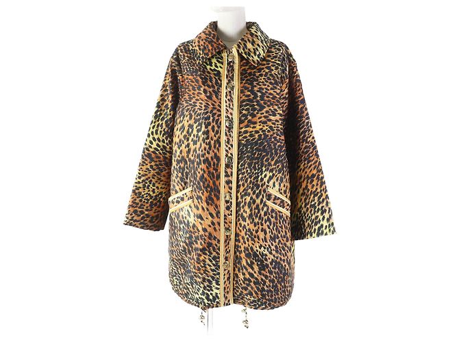 Autre Marque LEONARD FASHION Silk Polyester Leopard Coat Brown