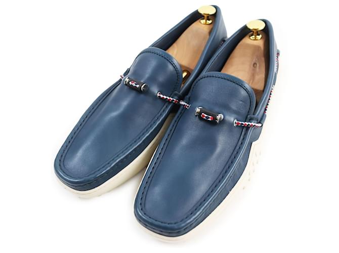 Tod's Leather Driving Shoes Navy 10.5 Navy blue  ref.1706885