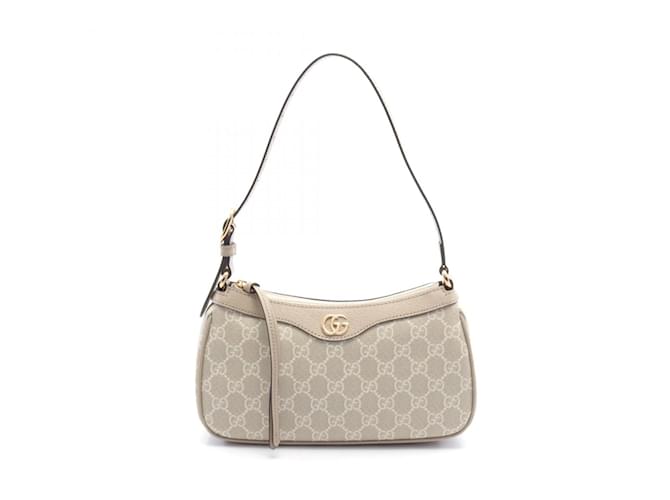 Gucci Ophidia Kleine GG Supreme Umhängetasche Weiß Beige Leder