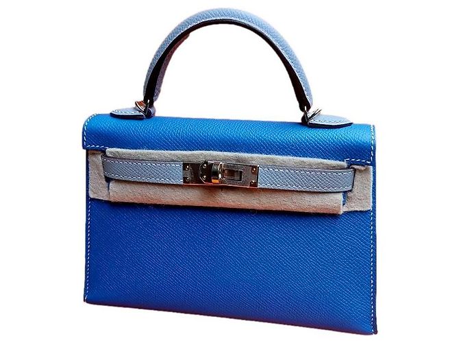Hermès Kelly Sellier II Bleu Epsom Gris