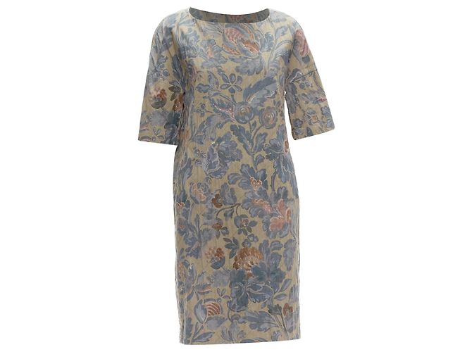 Vestido acolchoado floral em diamante de Dries Van Noten