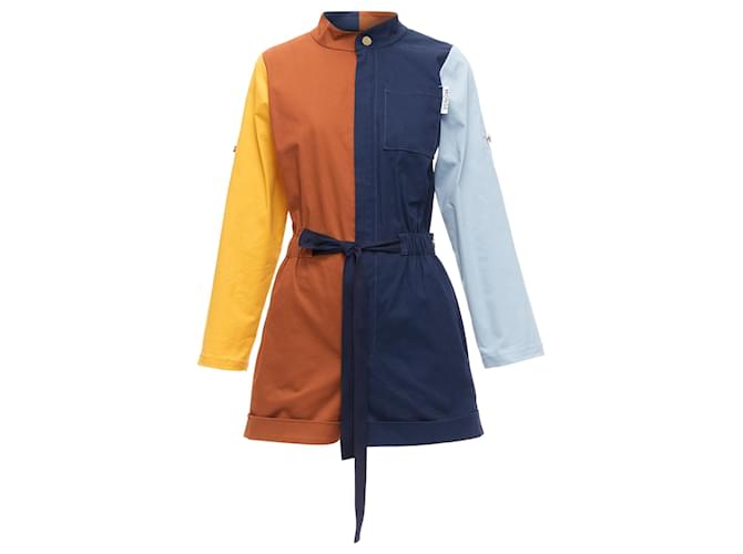 Autre Marque Monse colorblocked belted long sleeve romper Yellow Cotton  ref.1708074