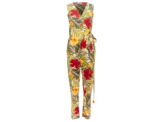Autre Marque MIGUELINA tropical floral print wrap jumpsuit Multiple colors Cotton  ref.1708102