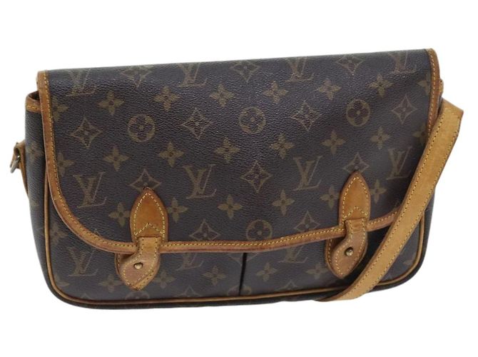 LOUIS VUITTON Monogram Gibeciere MM Bolsa de Ombro M42247 LV Auth 89955