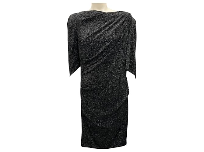 Autre Marque Talbot Runhof Black / Silver Metallic Stretch Cocktail Dress Synthetic  ref.1708737