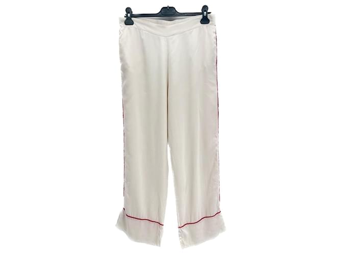 Autre Marque Asceno trousers T.International M Silk White  ref.1708887
