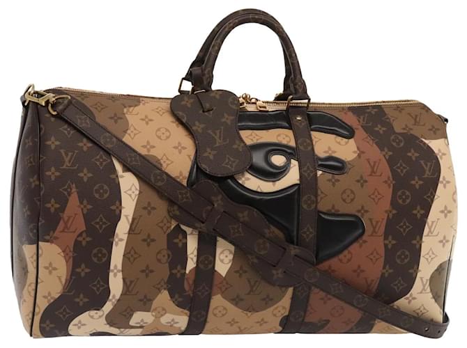 Louis Vuitton Keepall Bandouliere 55 Brown Cloth ref.1709111 - Joli Closet