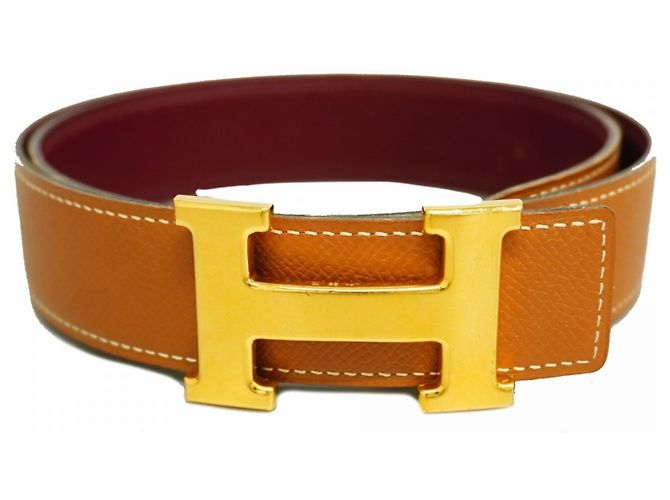 Hermès Hermes Constance Veau Epsom Gold Belt Golden