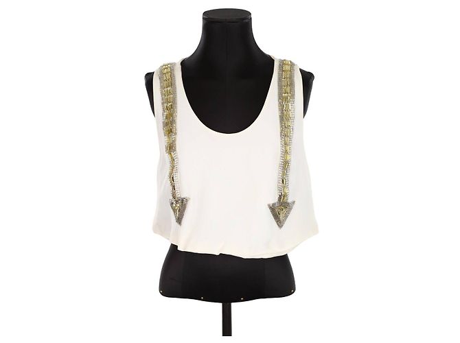 Chloé Top sin mangas Crudo Viscosa