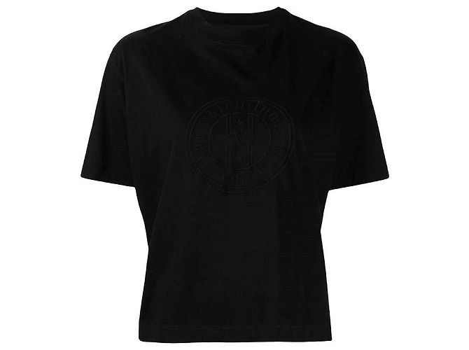 Camiseta de algodón negra Valentino Negro