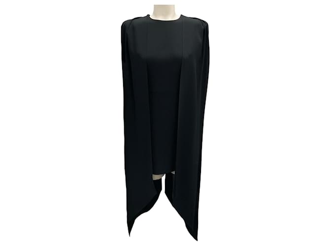 Autre Marque Alex Perry Black Structured Bat Sleeve Crepe Dress Polyester  ref.1711066