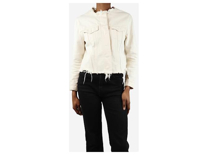 Autre Marque White distressed denim jacket - size M Cotton  ref.1711477