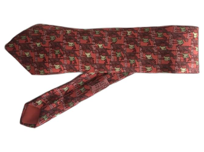 Hermès hermes tie Red Silk  ref.227574
