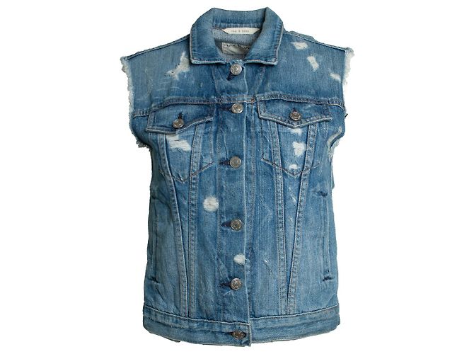 Rag & Bone, chaleco de denim desgastado Azul 