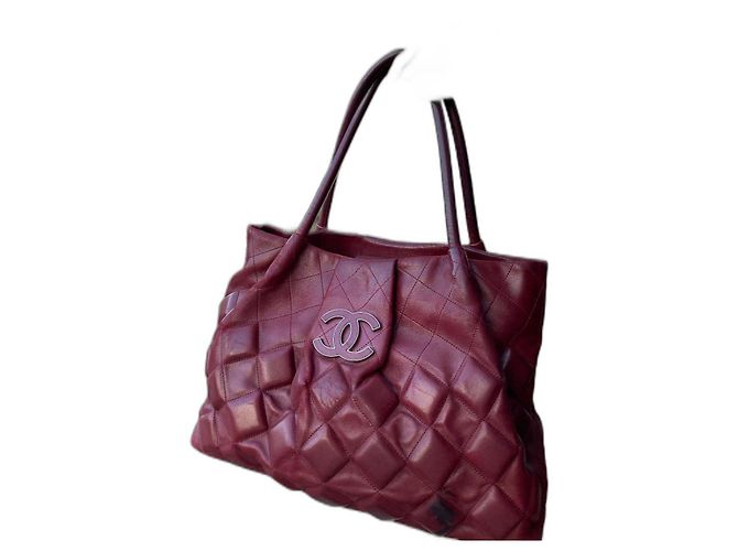Wallet On Chain Bolsa de mão Chanel Sloane Square em couro vermelho