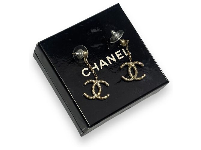 Boucles d'oreilles Crystal CC de CHANEL Bijouterie dorée