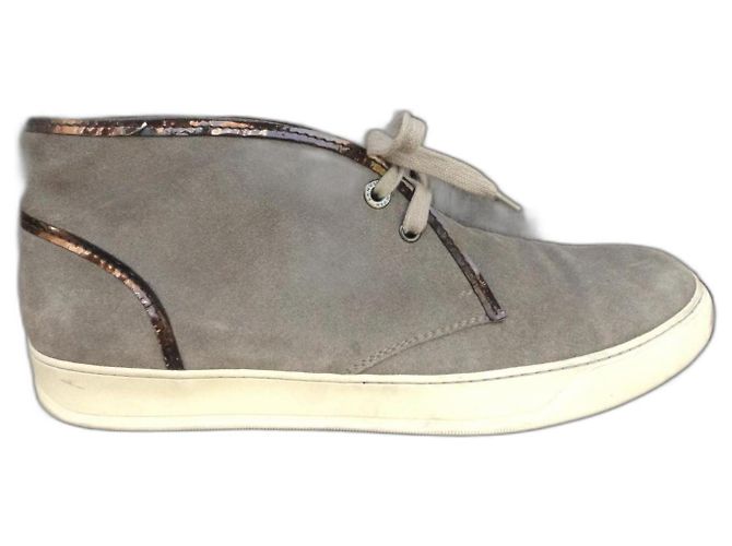 Lanvin Herren Sneaker Grau Wildleder