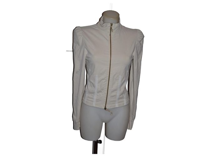 Giacca Patrizia Pepe in cotone beige con zip Taglia 42