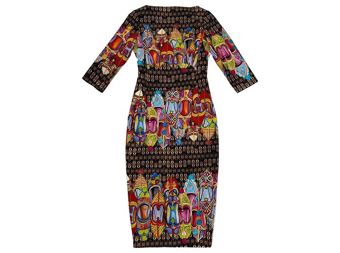 Abito Stella Jean stampato multicolore in cotone