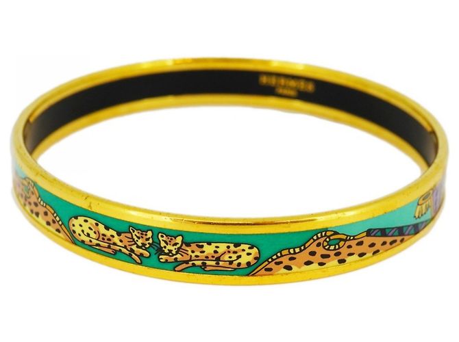 Hermès Hermes Enamel PM Tiger Bangle Multiple colors Golden