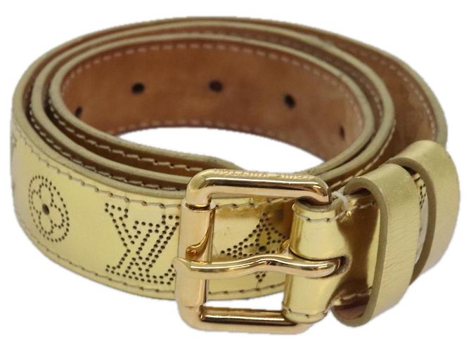 LOUIS VUITTON Gürtel aus Leder Mahina Monogramm Gold M9614W LV Auth bs17576 Golden