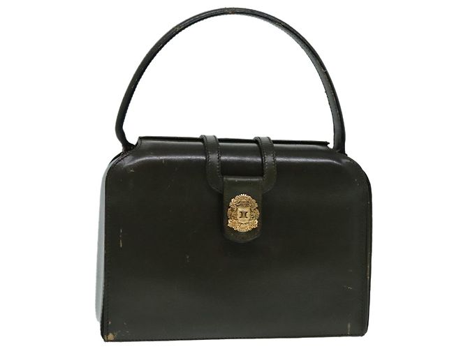 Céline Sac à main CELINE en cuir vert doré Auth 92104
