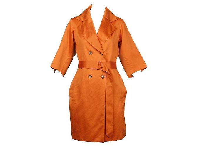 Abrigo trench en óxido/naranja Yves Saint Laurent