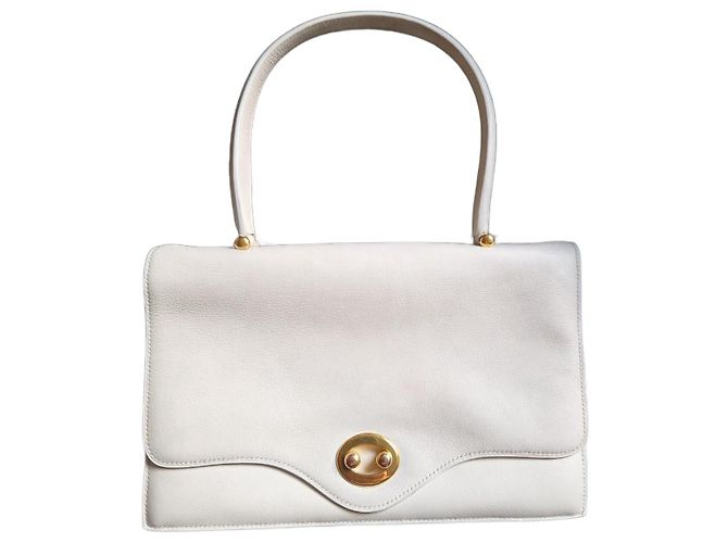 Bolsa Hermès boutonnière Branco Creme Fora de branco Gold hardware