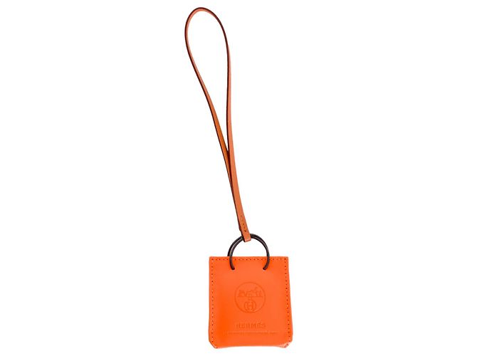 Hermès Bag Charm Orange Leather 