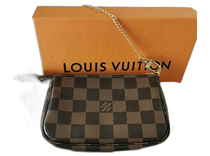 LOUIS VUITTON Mini Pochette Accessoires Ébène Marron clair Marron foncé