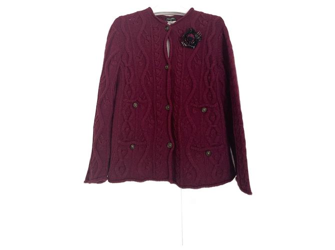Cambon Chanel 2013 Pullover Paris-Edinburgh FR40 Dunkelviolett Wolle