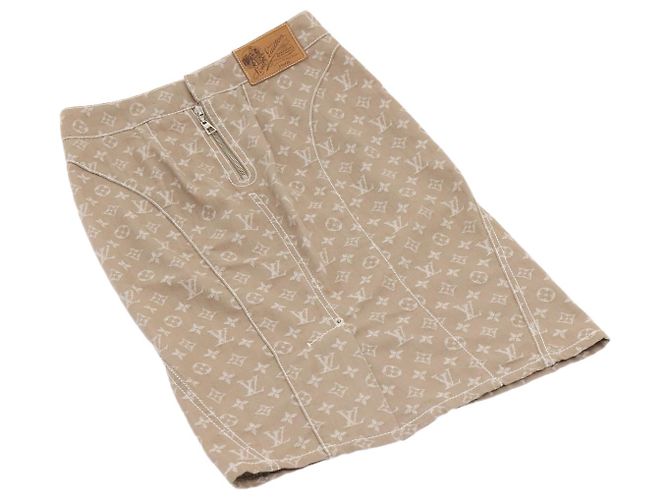 DENIM-Rock Monogram LOUIS VUITTON 36 Beige LV Auth am6864