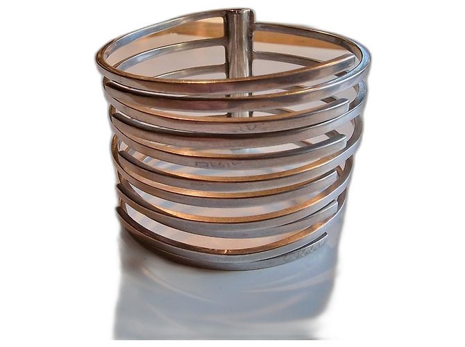 Bracciale rigido con cerniera Gucci in argento