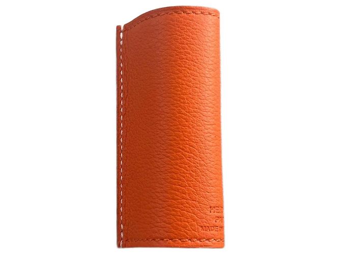 Lippenstiftetui aus orangefarbenem Mysore-Leder Hermès