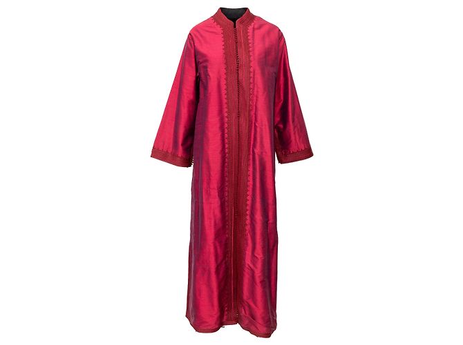 Autre Marque Giacca Lunga Ricamata Collection Privée Rosso