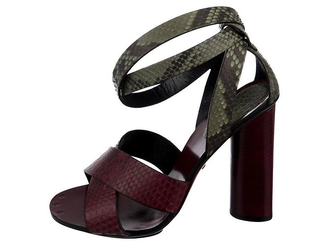 Marmont Gucci Schlangenleder-Sandalen Rot